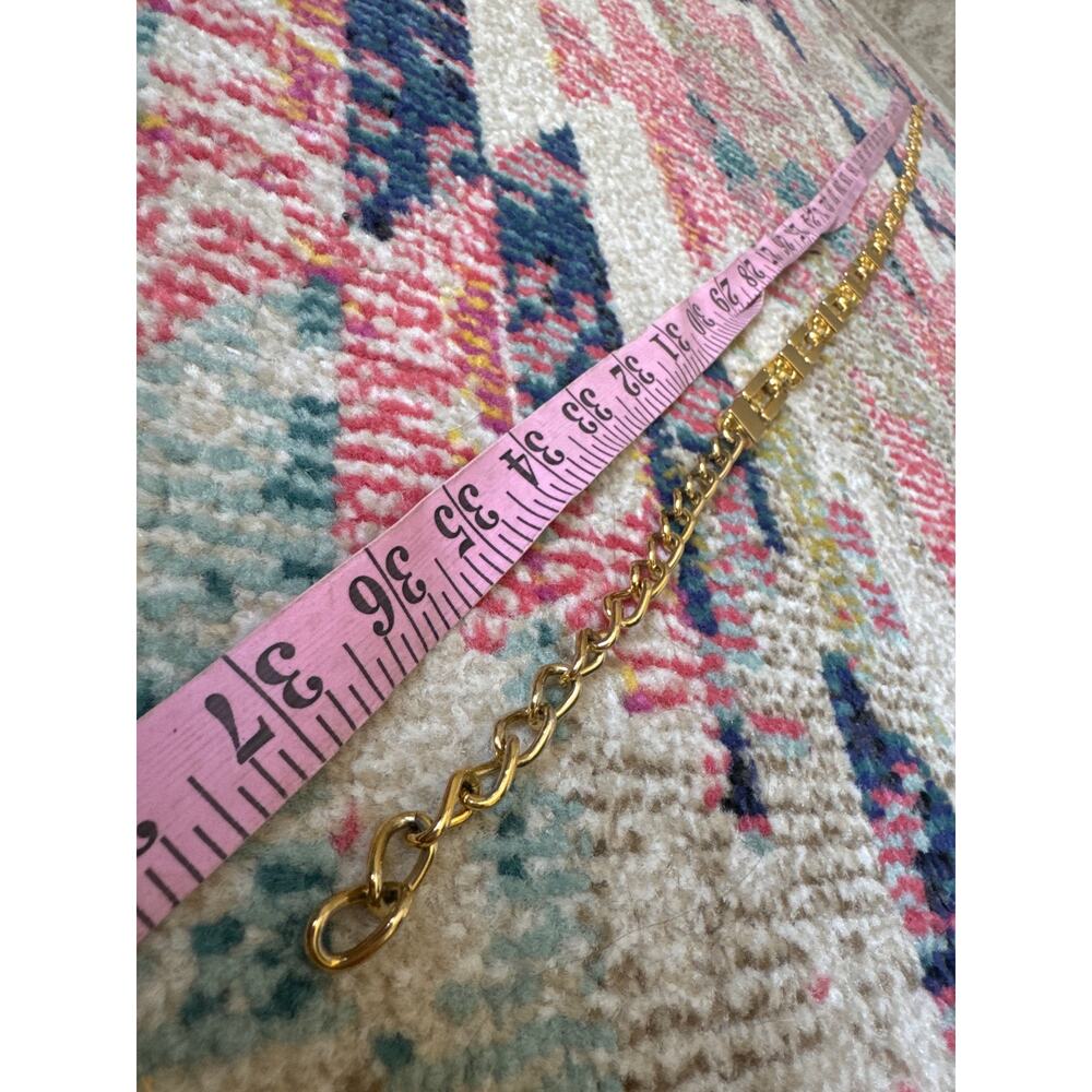 Gold Tone Solid Square Curved Rectangle Chain Bel… - image 8